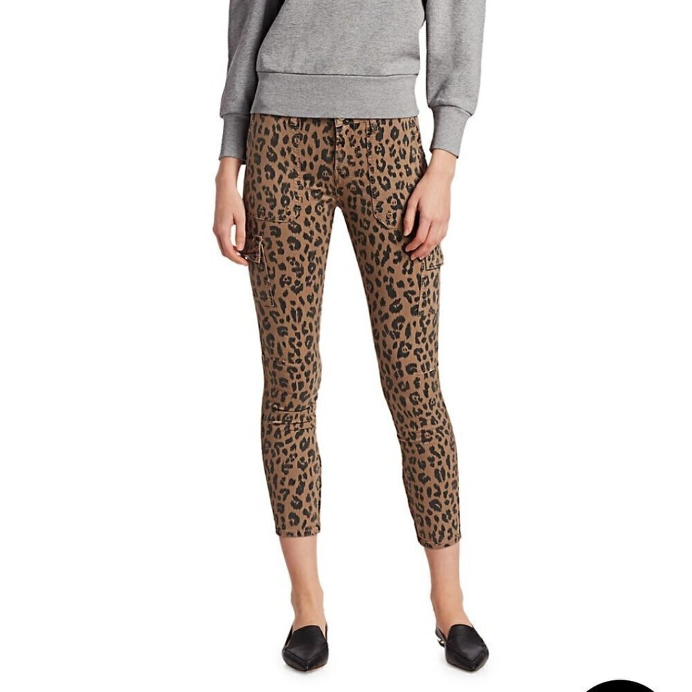 Frame Revolve Cheetah Cargo Skinny Pants